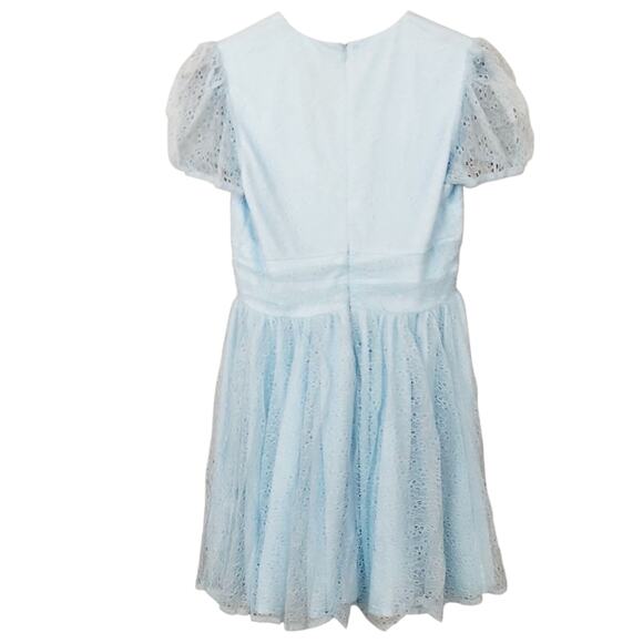 Bardot Blue Mist Bonnie Puff Short Sleeve Lace Dress NEW - Picture 3 of 5